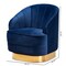 Baxton Studio Fiore Royal Blue Velvet Upholstered Gold Finished Swivel Accent Chair 161-10397 - alternate 6